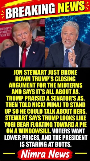 BREAKING: Jon Stewart brutally mocks Trump's midterm closing argument,