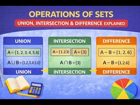 Operations of Sets Union, Intersection & Difference Explained