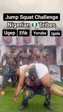 Jump squats challenge with Nigeria tribes #fitness #gym #gymmotivation #squat #challenge #viral