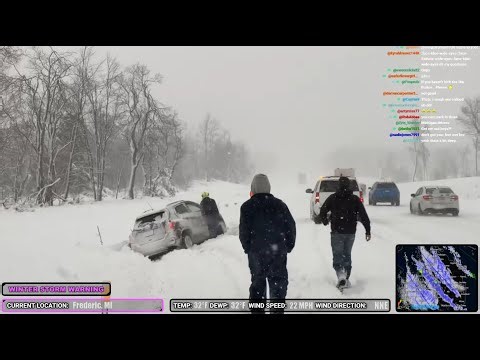 LIVE Michigan Storm Chaser | BLIZZARD WARNING | 1-2 FEET / 60MPH WINDS