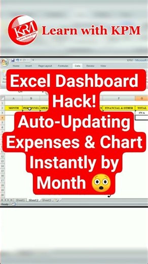 Excel Dashboard Hack! Auto-Updating Expenses & Chart Instantly by Month 😲 #excel #shorts
