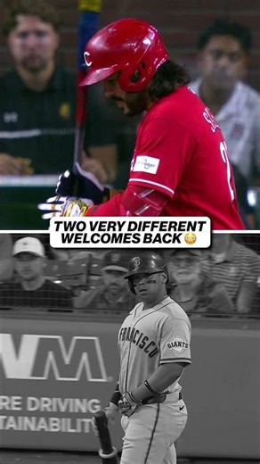 Two different welcome backs 😅 ⚾️ #MLB #Baseball