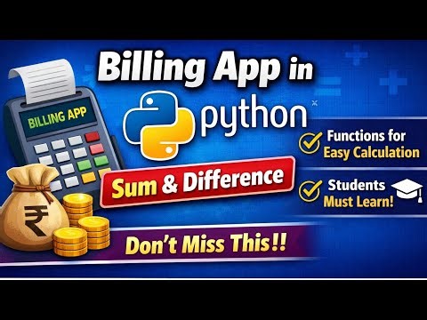 👉 Python Billing App using Functions 💰 | Sum & Difference Easy Program | Beginners Must Learn
