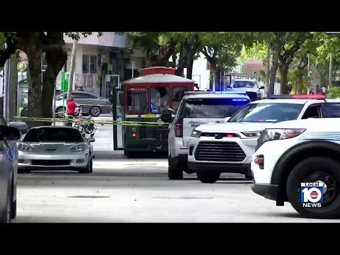 Elderly man hospitalized after being pinned under trolly while bicycling in Miami