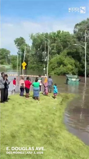 Fourmile Creek flooding in east Des Moines on July 3, 2026