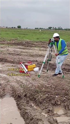 Foundation layout to excavation and pcc step by step process #construction #engineerbabar