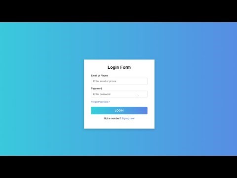 Responsive Login Form Using HTML CSS | Modern UI Design with Gradient Background
