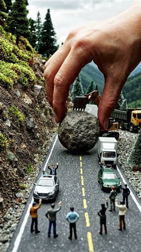 The Boulder Rescue 🪨🛣️➡️🌄 #TinyHandsUniverse #asmr #satisfying #relaxing