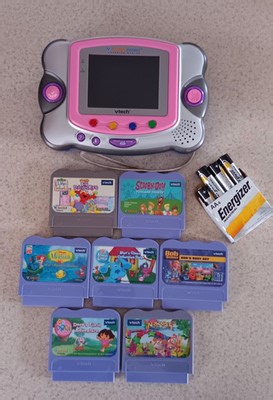 VTech V.Smile Pocket Handheld Learning System Pink/Silver Bundle + 7 Games | eBay