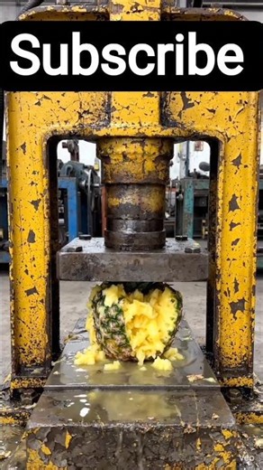 Pineapple Explosion: 1 Million Views#pineapple #fruit #shorts #hydraulicpress #fyp #growth