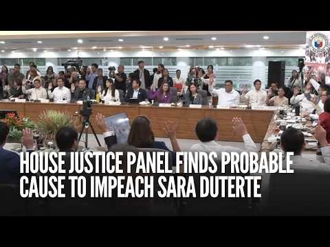 House justice panel finds probable cause to impeach Sara Duterte