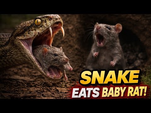 Amazing Snake Hunting! Wild Python Catches Large Rat 🐍🐀 !Wildclash4k 