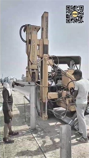 Hydraulic Post Driver Installing Steel Guardrail Posts #9forge