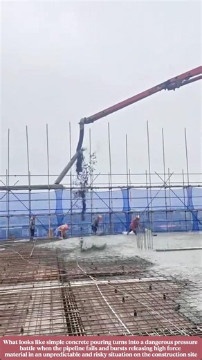Concrete pipeline suddenly bursts this moment is extremely dangerous #labor #amazing