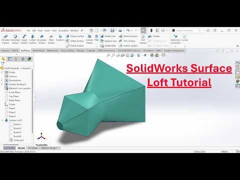 SolidWorks Surface Loft Tutorial | Advanced Surface Modeling Step by Step
