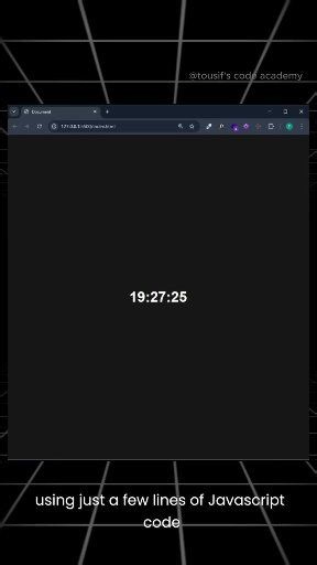 Display Current Time Using JavaScript | Real-Time Clock in HTML & JS Learn how to display the current time on your webpage using simple JavaScript. In this tutorial, we’ll create a with the ID timeBox and update it every second using setInterval(). Perfect for beginners who want to add a real-time clock to their website. Follow for more coding hacks and web development tips! #JavaScript #HTML #WebDevelopment #RealTimeClock #CodingHacks #JSClock #BeginnerFriendly #LearnJavaScript #fblifestyle | C