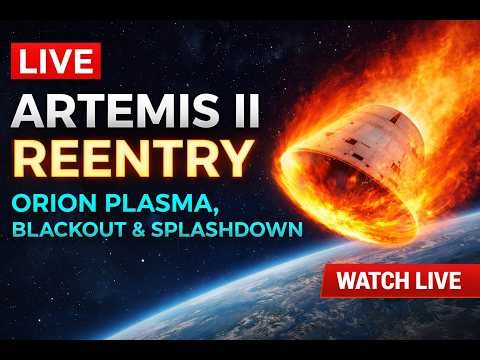 LIVE: Artemis II Reentry — Orion Plasma, Blackout & Splashdown