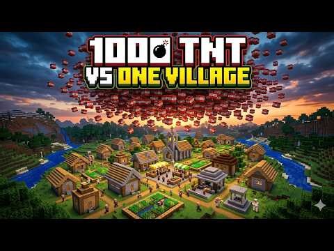 ​"Can a Village Survive 1000 TNT? 😱🧨 | Minecraft Chaos"