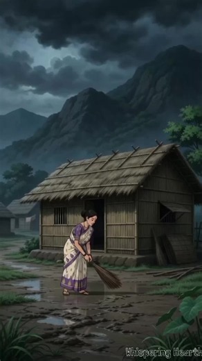 Desi village cooking in rain ASMR — satisfying Ghibli-style kitchen