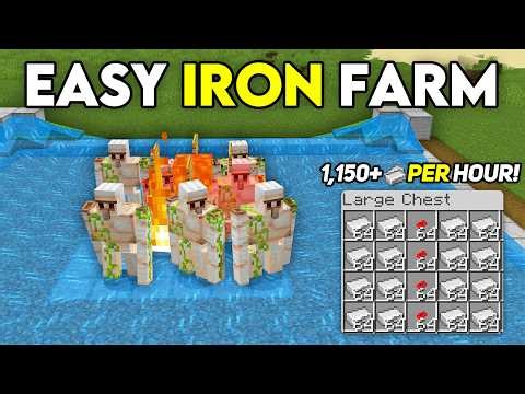 NEW EASIEST MAX IRON FARM in Minecraft Bedrock! (26.1+)