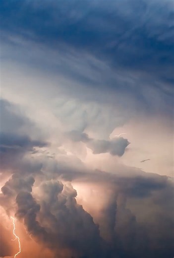 Churning skies and lightning storm chasing footage