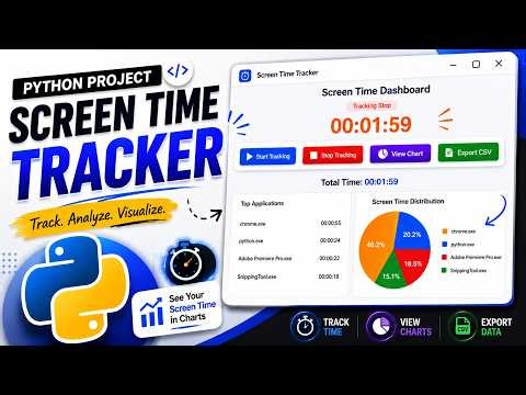 Build a Screen Time Tracker App in Python Complete Python GUI Project