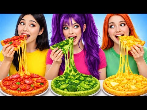 ONE COLOR FOOD CHALLENGE 🌈🍕 Ultimate Food Battle by 123 GO! 🤯