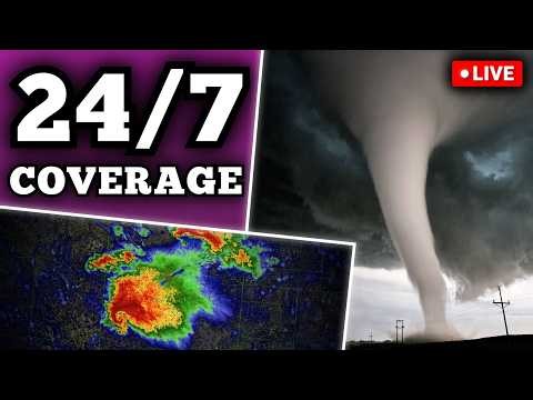 🔴 LIVE 24/7 Severe Weather Coverage - Live Storm Chasers And Tornado Warnings