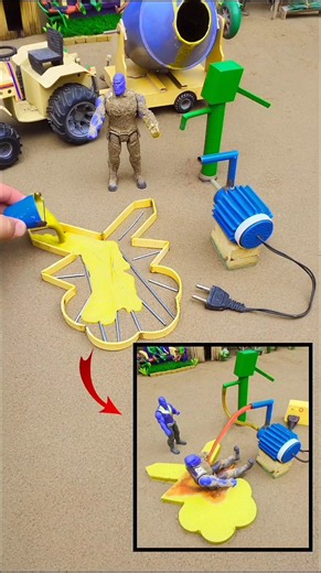Mini handpump water science project with concrete mixer diy tractor cow farm video #626 #shorts #yt