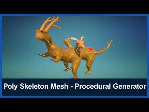 Poly Skeleton Mesh - Procedural Generator -A procedural mesh tool for low poly modeling in Unity.
