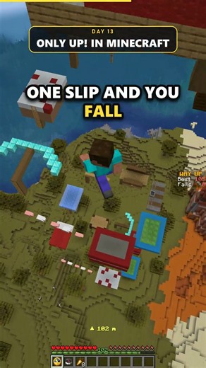 Only Up! in Minecraft 😳 Day 13 #shorts