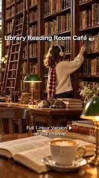 図書室カフェBGM ☕📚 本棚と朝の光で集中する月曜の朝 #shorts