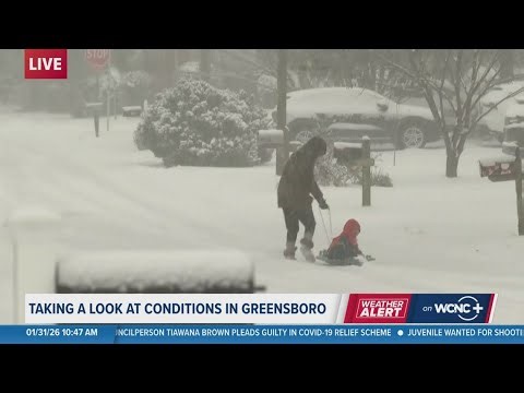 Winter storm brings heavy snow to Greensboro, NC | Weather Impact Alert