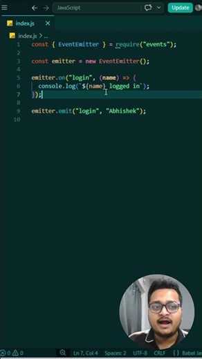 Node.js: How to Use EventEmitter — 60 Second Demo