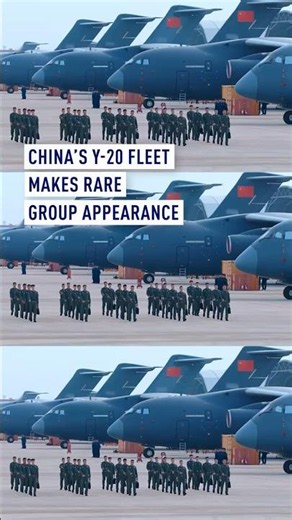 China’s Y-20 fleet makes rare group appearance
