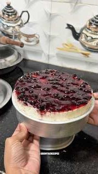No bake Blue berry cheese cake 👩‍🍳 sab khus 😍