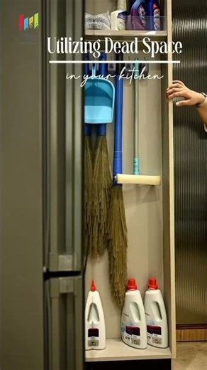 Turn Dead Kitchen Space into Smart Storage! 😍 #KitchenHacks #kitchen #kitchendesign