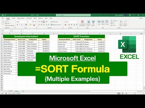 MS Excel - SORT Function | SORT Formula in Excel