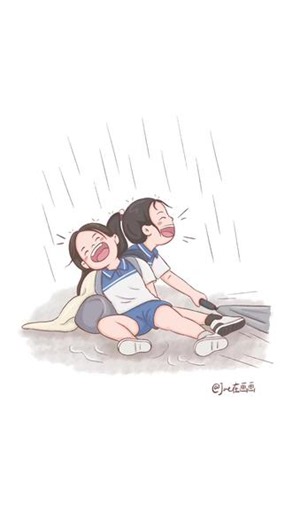年少该有的样子，她俩全都有 #画画 #无忧无虑的年纪 #青春的样子 #剪映