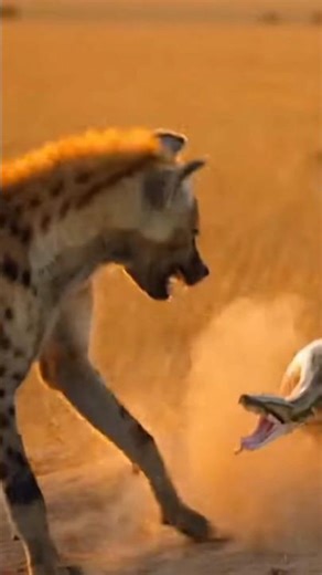 Python Ambushes Hyena 😳 Sudden Strike in Savanna Burrow 🐍🔥