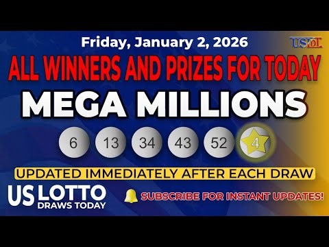 Mega Millions Winners Tonight – Official Winners and Prizes for Friday, January 2, 2026