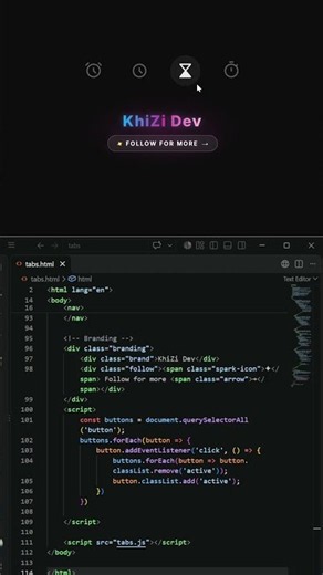The secret to clean web tabs #dev #html #css #shorts