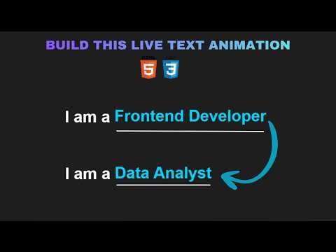 Create Stunning Live Text Animation in HTML & CSS | For Portfolio