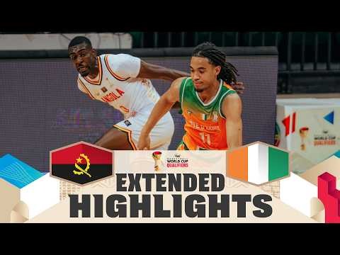 Angola 🇦🇴 v Côte d'Ivoire 🇨🇮 | Extended Highlights | FIBA Basketball World Cup 2027 African Qualif.