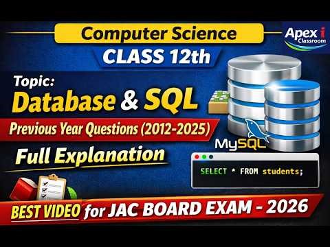 👉 Database & SQL Full Course 🔥 | JAC Board Exam 2026 | All Previous Year Questions (2012-2025)