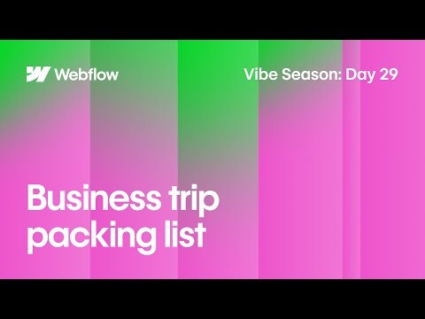Vibe Season Day 29 | A Smarter Way to Plan and Pack for Conferences and Events