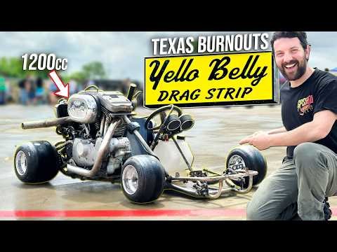 Harley Davidson Go Kart Hits the Drag Strip for the BIGGEST Mini Bike Race in Texas!