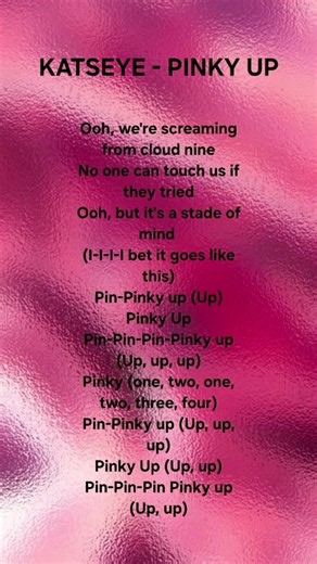 Katseye - Pinky Up / Lyrics 💓🪩 #kpop #popularsong#katseyemusic