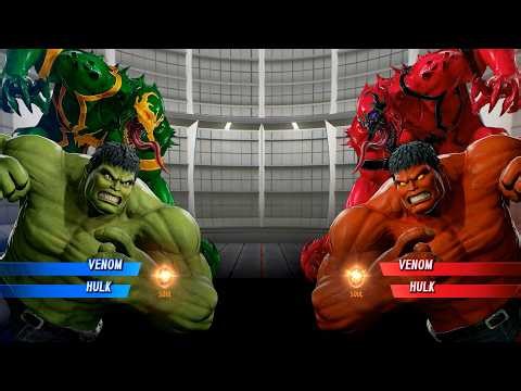 Red Venom & Red Hulk VS Green Venom & Hulk - Marvel vs Capcom Infinite