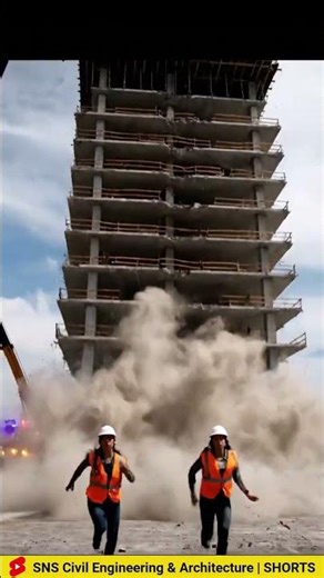 Jaw-dropping collapse at a busy high-rise construction site.